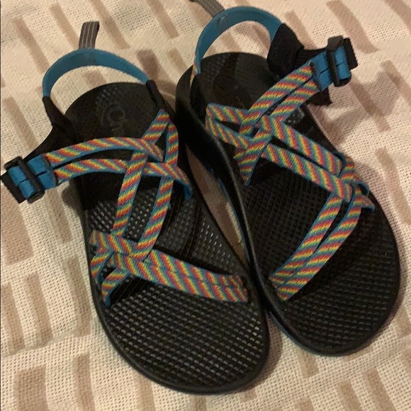 rainbow stripe sandals